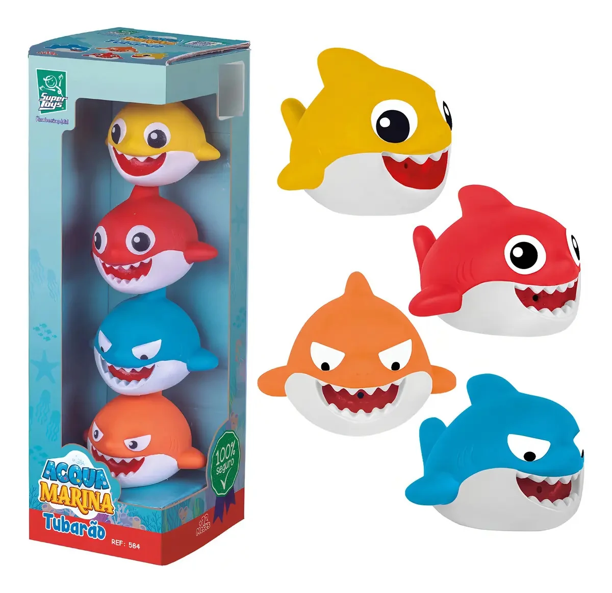 04 Tubarão Mordedor Soft Para Bebês Brinquedo Macio Banheira - imagem 7