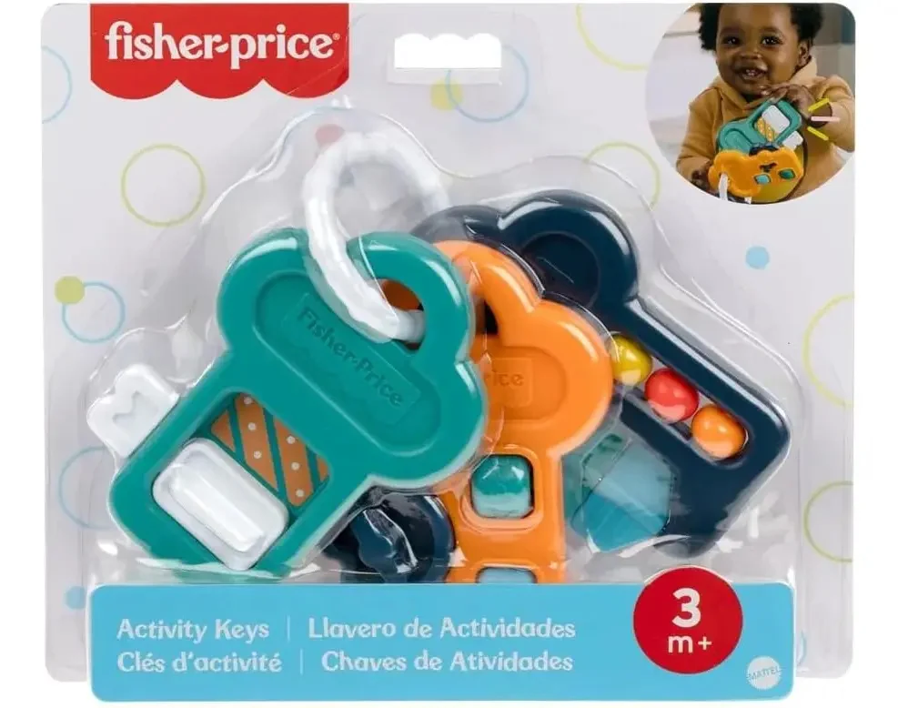 Brinquedo com 3 Chaves de Atividades e Anel Mordedor JFM73 Colorido Fisher-Price Mattel - imagem 3