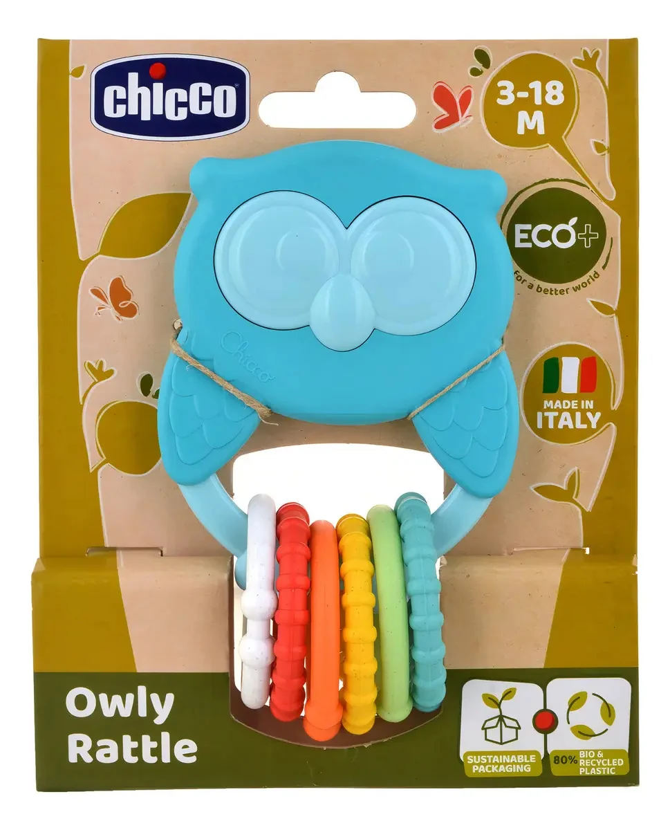 Chocalho Mordedor De Corujinha Roca Mocho Eco+ Chicco - imagem 2