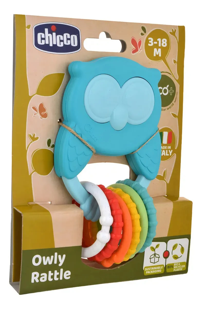 Chocalho Mordedor De Corujinha Roca Mocho Eco+ Chicco - imagem 4