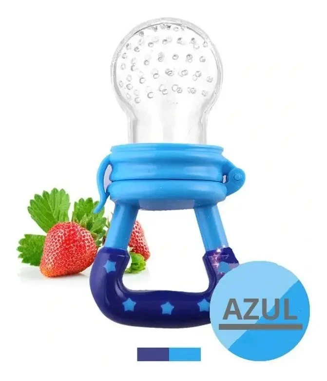 Chupeta Alimentadora Bambino Bebê Mordedor Azul Livre BPA Para Frutas e Legumes - imagem 2