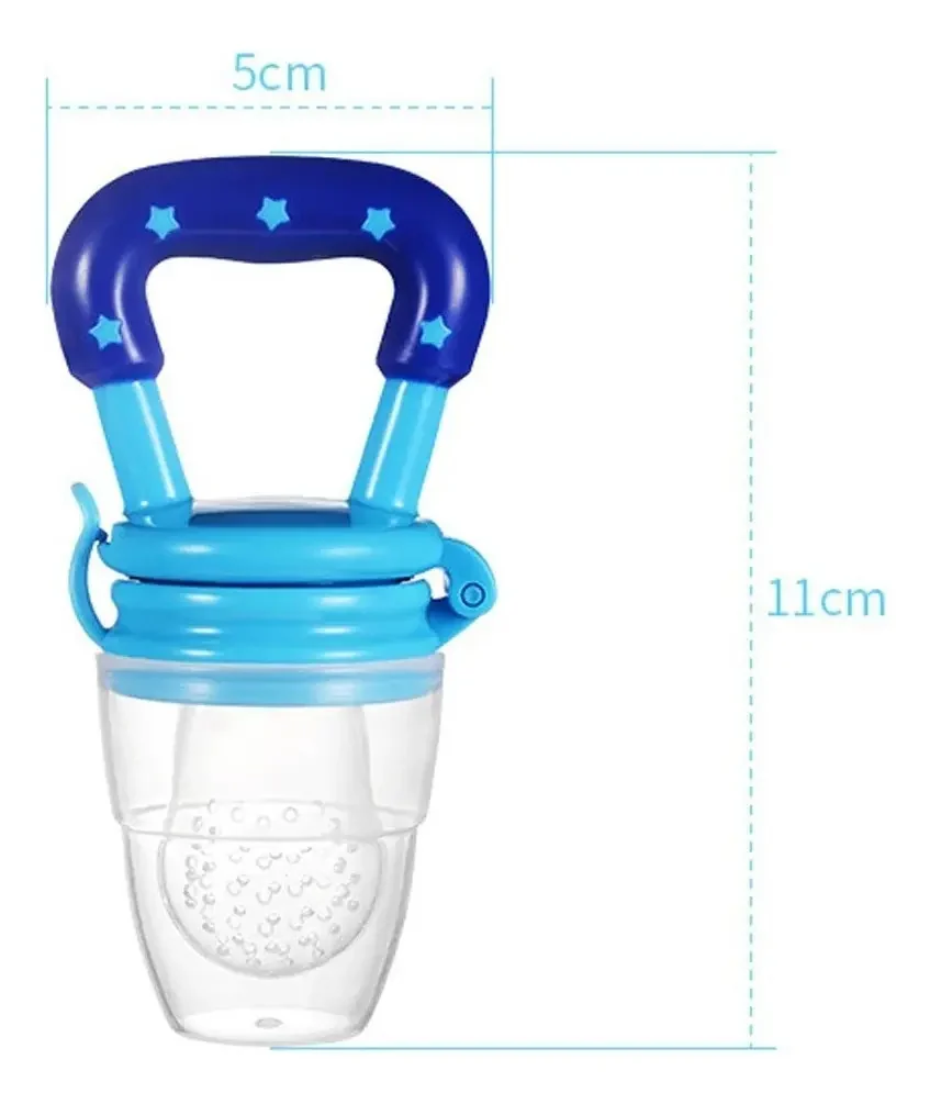 Chupeta Alimentadora Bambino Bebê Mordedor Azul Livre BPA Para Frutas e Legumes - imagem 3