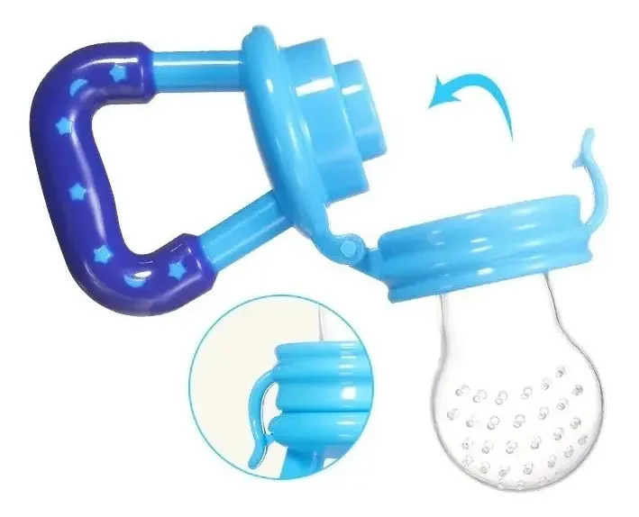 Chupeta Alimentadora Bambino Bebê Mordedor Azul Livre BPA Para Frutas e Legumes - imagem 6