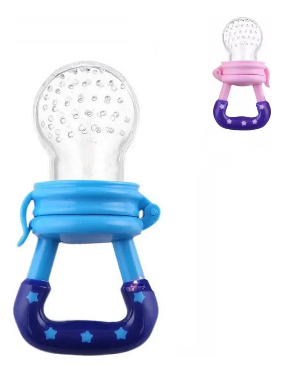 Chupeta Alimentadora Bambino Bebê Mordedor Azul Livre BPA Para Frutas e Legumes - imagem 9