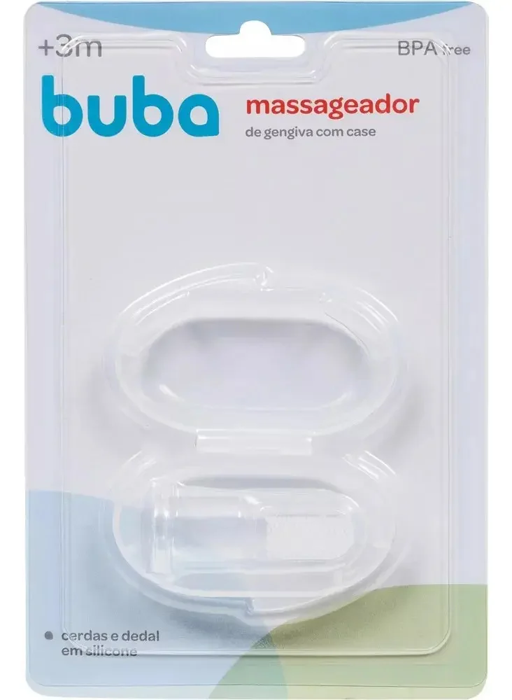 Escova Massageadora De Gengiva Para Bebê Com Estojo Incolor Buba - imagem 3
