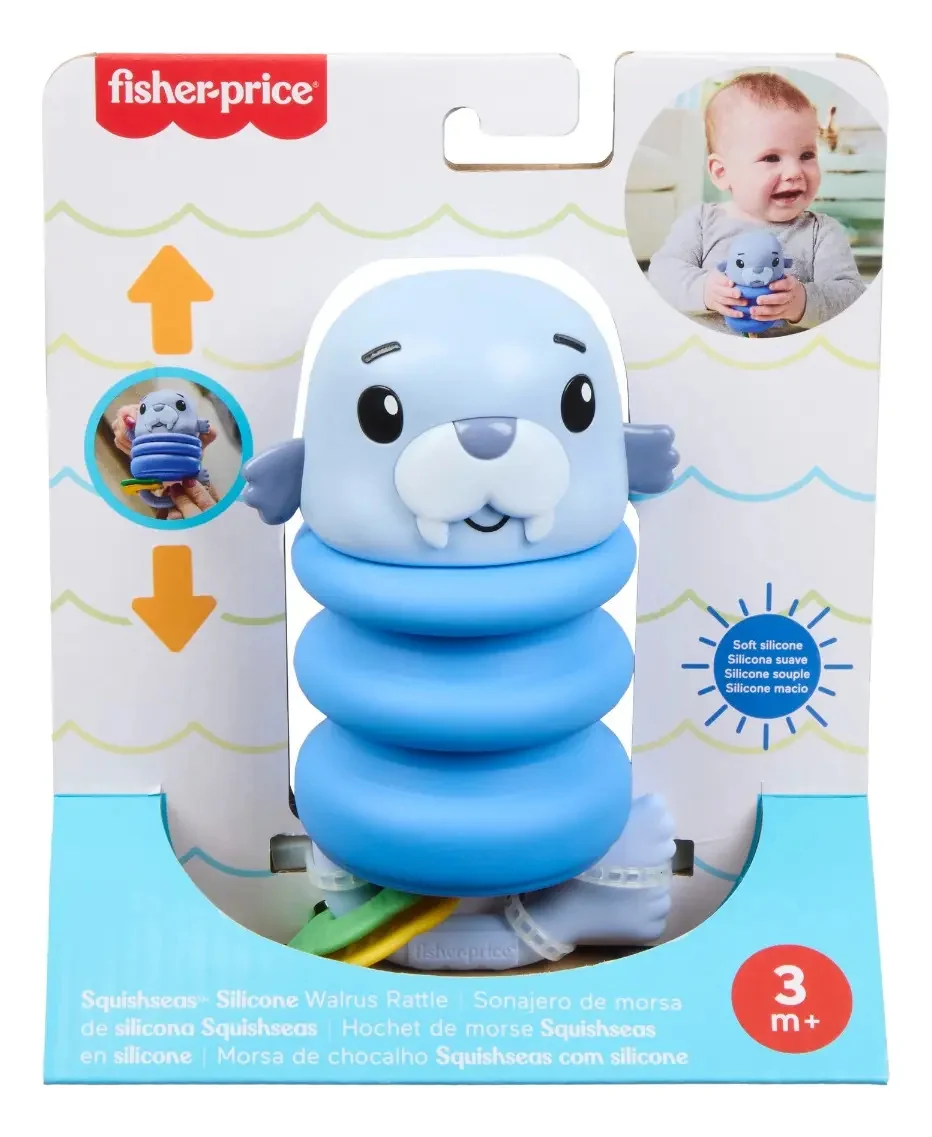 Fisher Price - Squishseas Com Silicone Sortido Mattel Jhb54 Multicolor Mordedor Fp Mar - imagem 2
