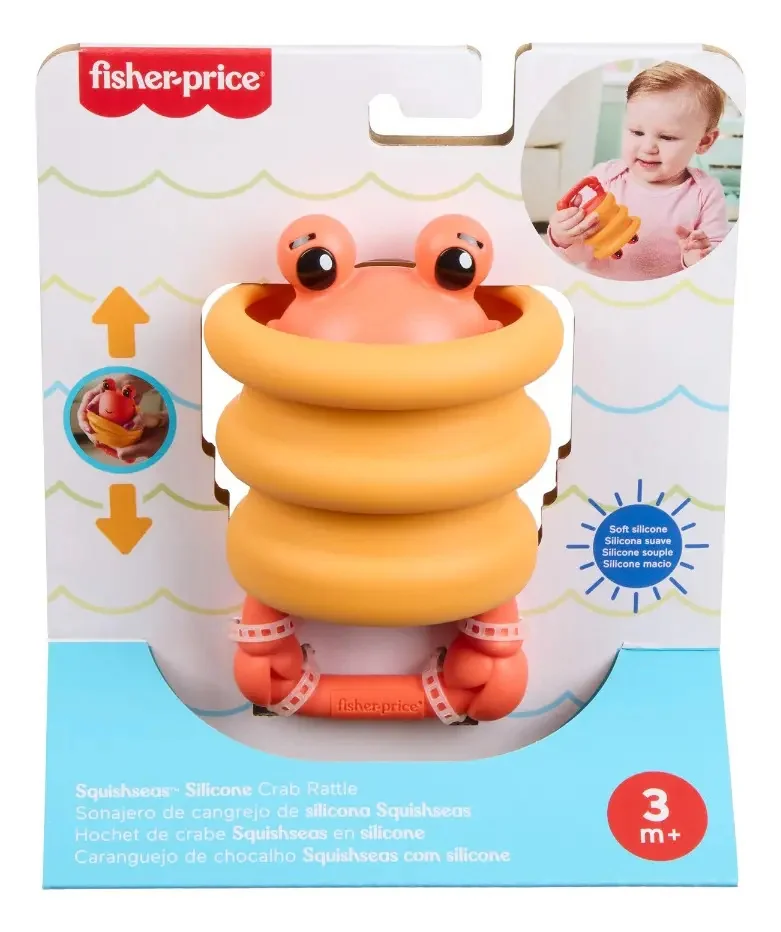 Fisher Price - Squishseas Com Silicone Sortido Mattel Jhb54 Multicolor Mordedor Fp Mar - imagem 5