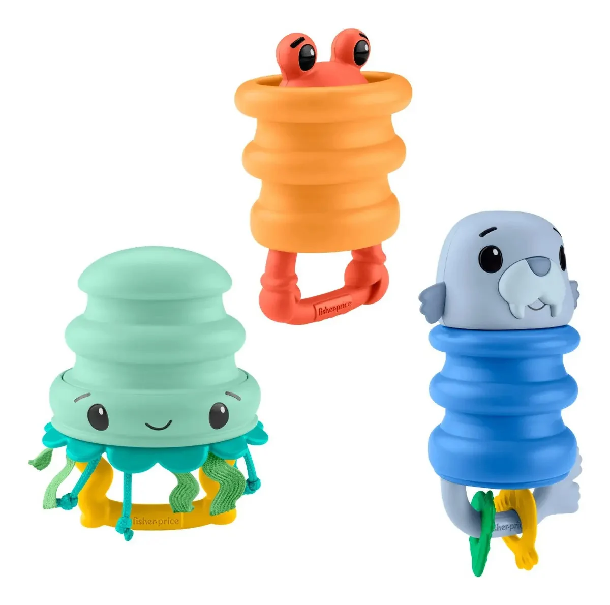 Fisher Price - Squishseas Com Silicone Sortido Mattel Jhb54 Multicolor Mordedor Fp Mar - imagem 6