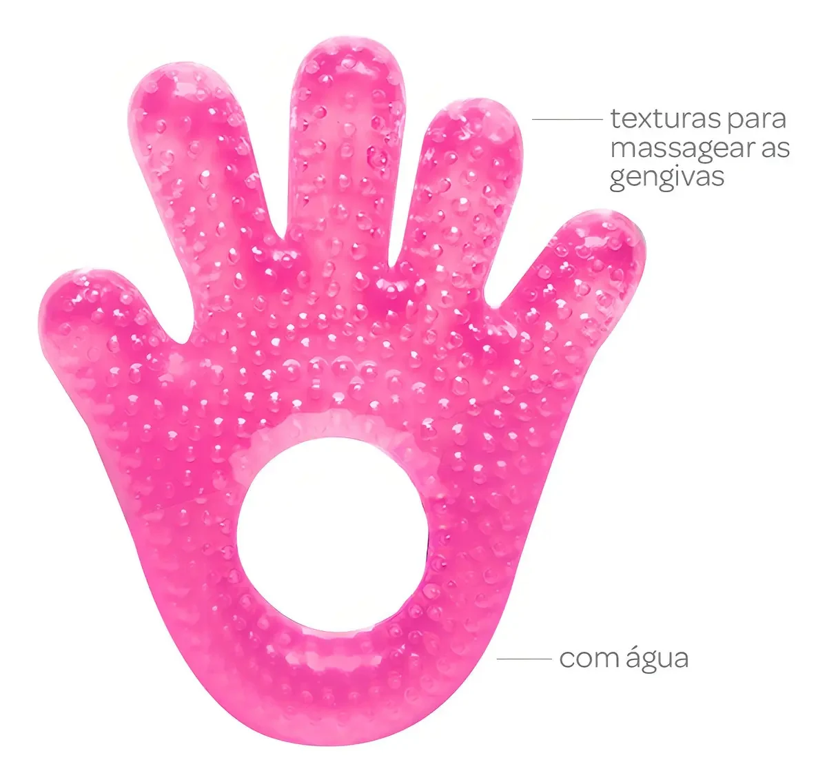 Kit 2 Mordedores Para Bebê Sensorial Gengiva Menina Buba Cor Rosa-claro Unicórnio - Mãozinha - imagem 6