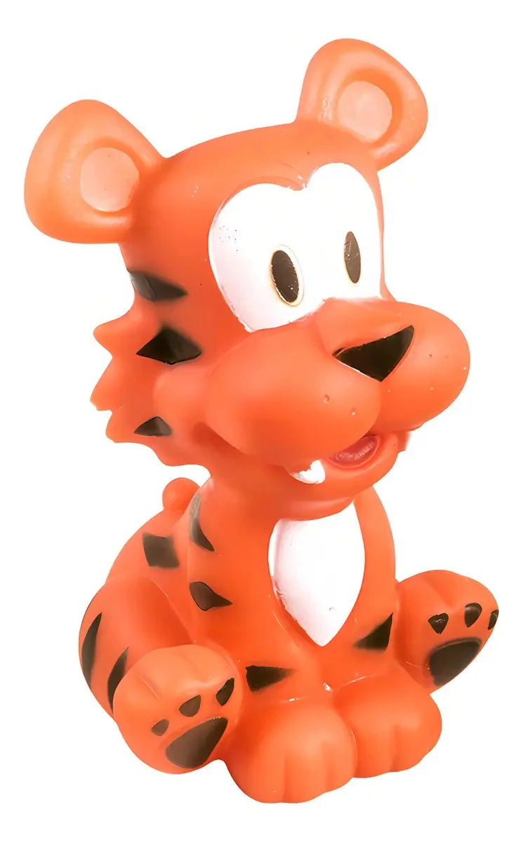Kit 3 Mordedores Bebê Leão Girafa E Tigre Borracha Macio - imagem 5