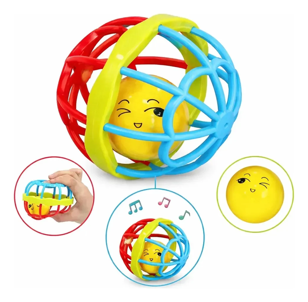 Kit Chocalho Mordedor Sensorial Macio Bola Colorido 8 Peças Colorido Divertido Adidi Dêda - imagem 6