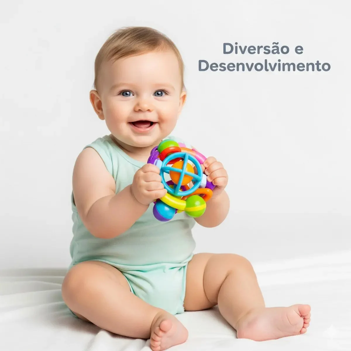 Kit Chocalhos e Mordedores Sensoriais para Bebê com 8 Peças Coloridas - imagem 2