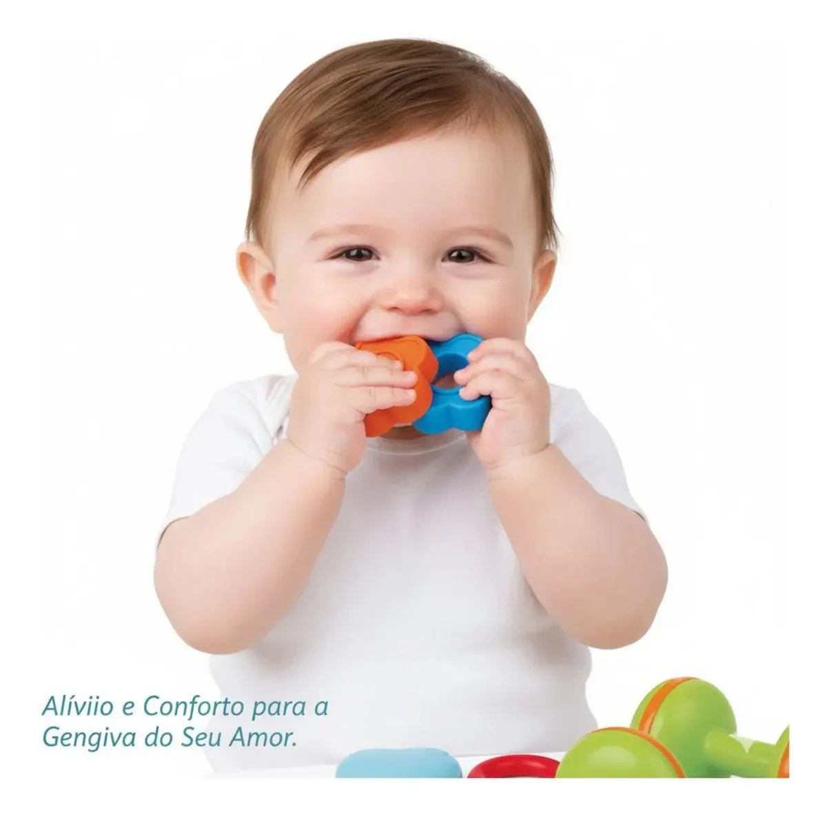 Kit Chocalhos e Mordedores Sensoriais para Bebê com 8 Peças Coloridas - imagem 5