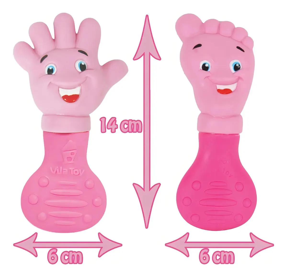 Kit Mordedor Macio Mãozinha E Pezinho Rosa Mão E Pé PÉ E MÃO - imagem 5