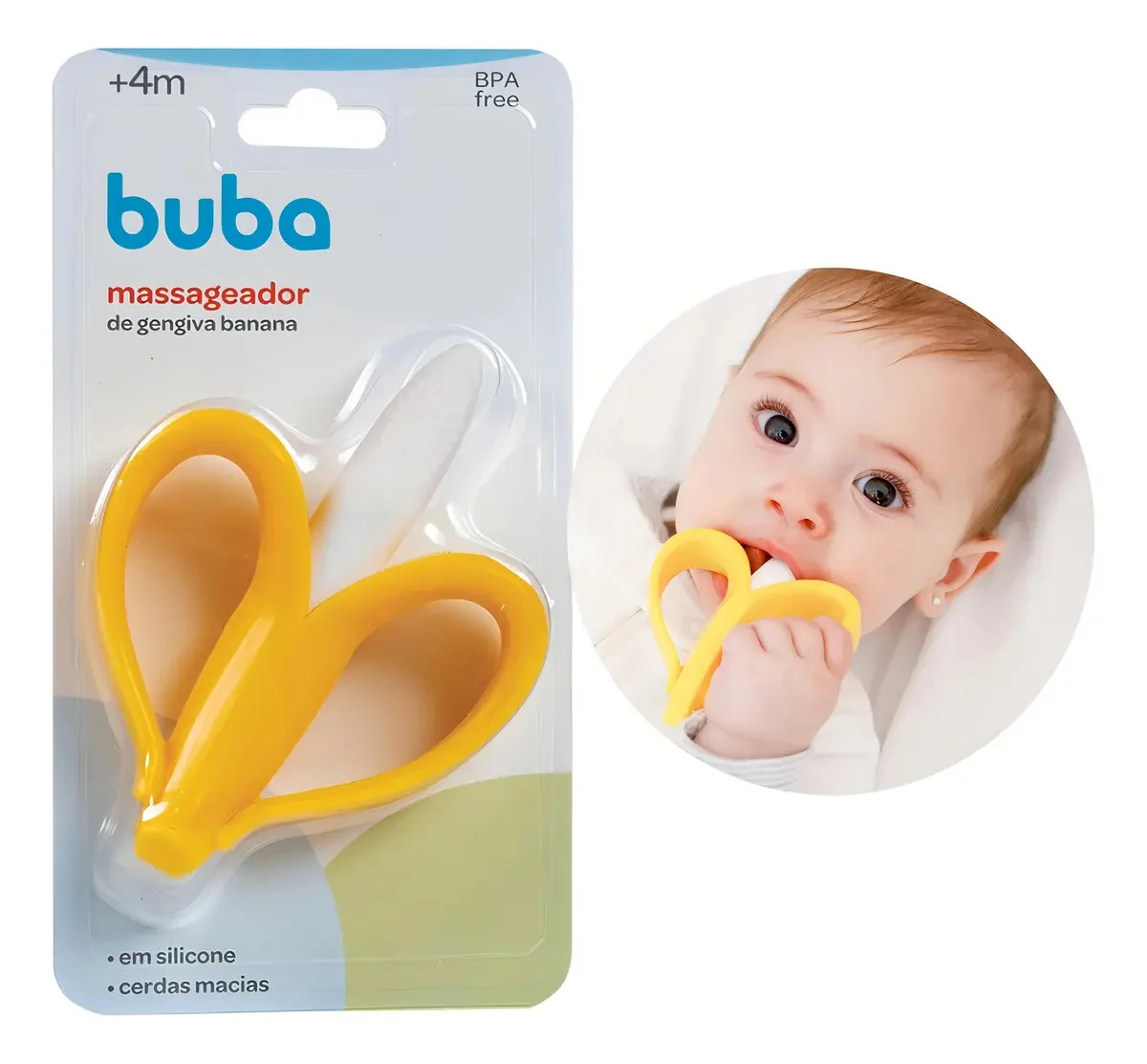 Massageador De Gengiva Buba Em Silicone para bebê BANANA - imagem 3