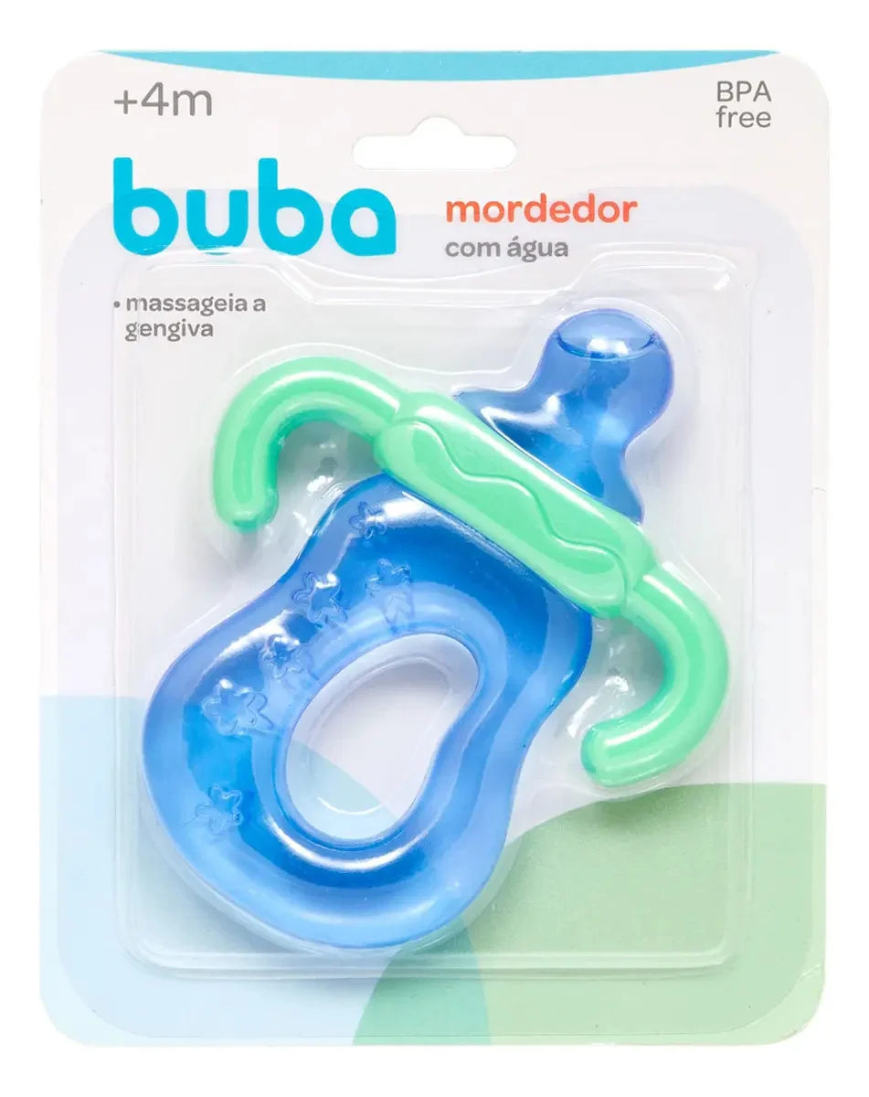 Mordedor Bebê Com Água Mamadeira Azul +4m - Buba - imagem 4