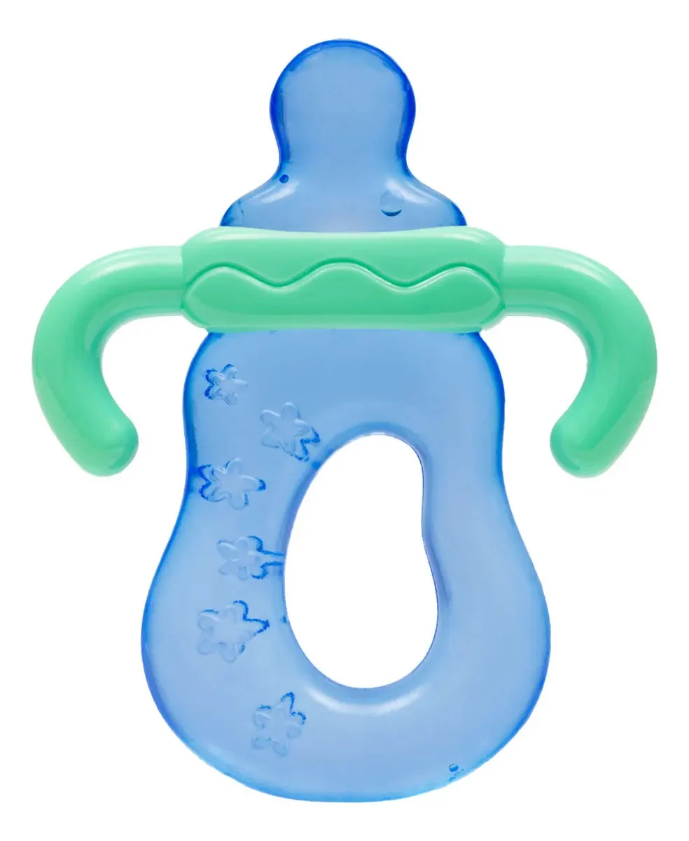 Mordedor Bebê Com Água Mamadeira Azul +4m - Buba