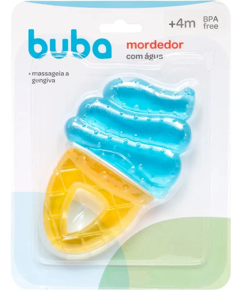 Mordedor Bebê Com Água Sorvete Azul +4m - Buba - imagem 3