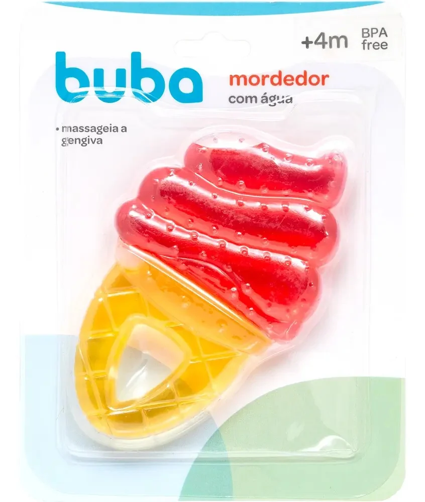 Mordedor Bebê Com Água Sorvete Rosa +4m - Buba - imagem 4
