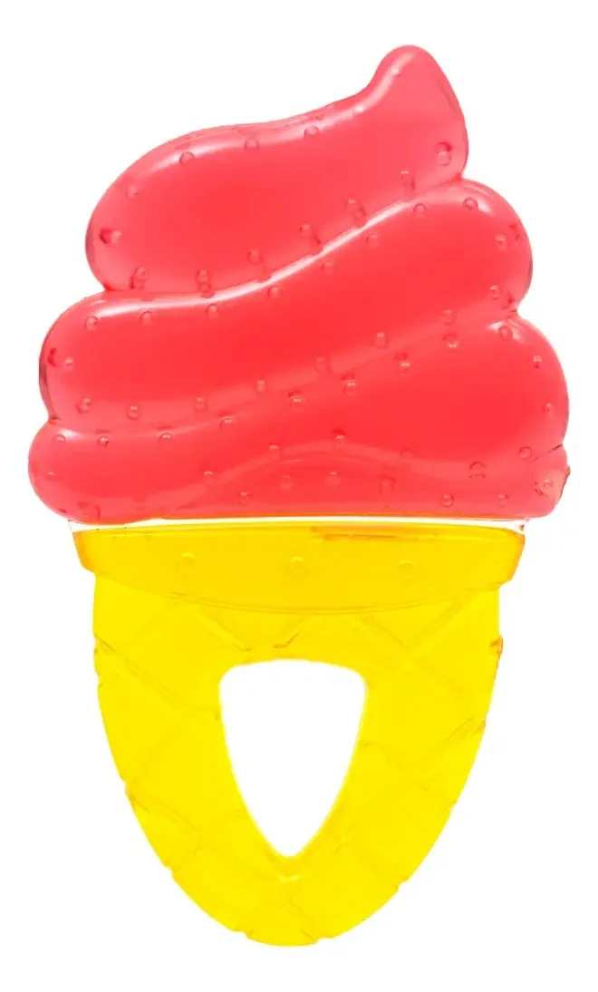 Mordedor Bebê Com Água Sorvete Rosa +4m - Buba
