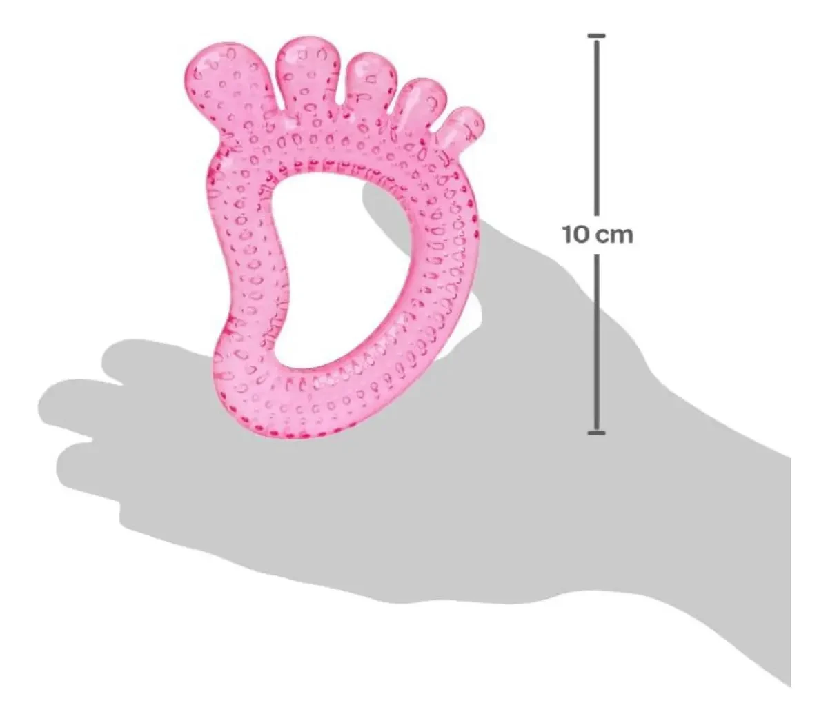 Mordedor Bebe Massageador Gelado Água Pezinho Rosa Azul Buba Rosa-chiclete Menina - imagem 2