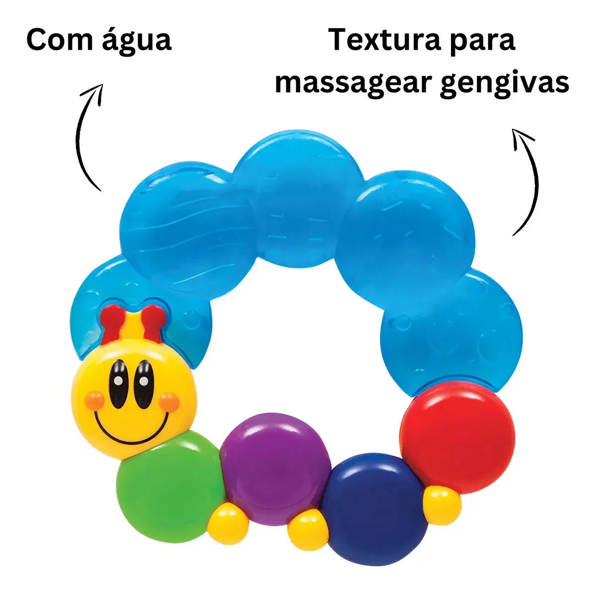 Mordedor Buba Para Bebe De Agua Gelado Massageador Gengiva Centopéia - imagem 4