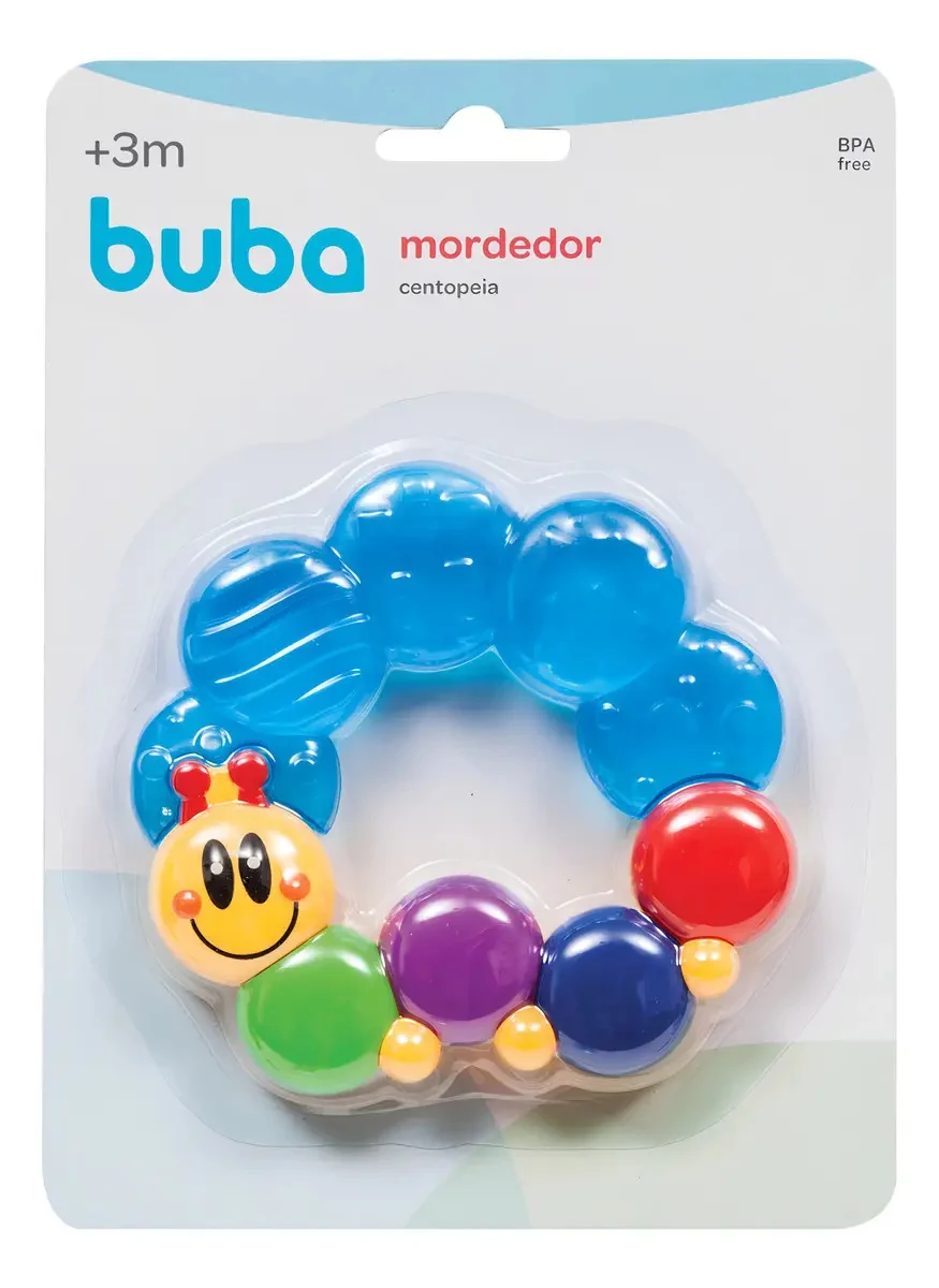 Mordedor Buba Para Bebe De Agua Gelado Massageador Gengiva Centopéia - imagem 6