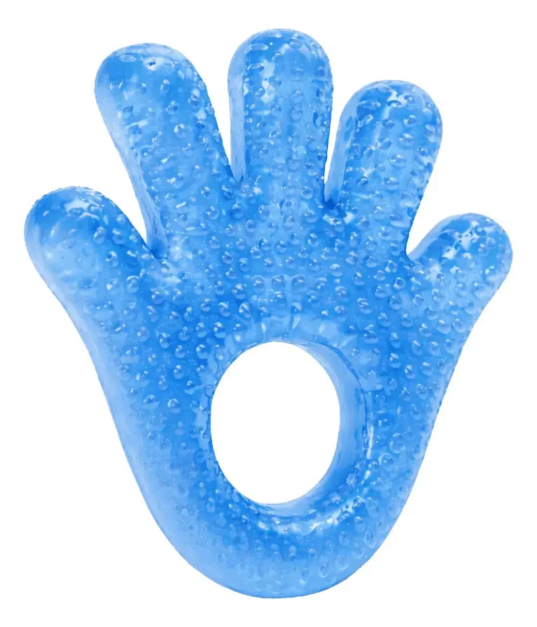 Mordedor Com Água Mão Azul Buba Liso Mãozinha Azul Liso - imagem 2