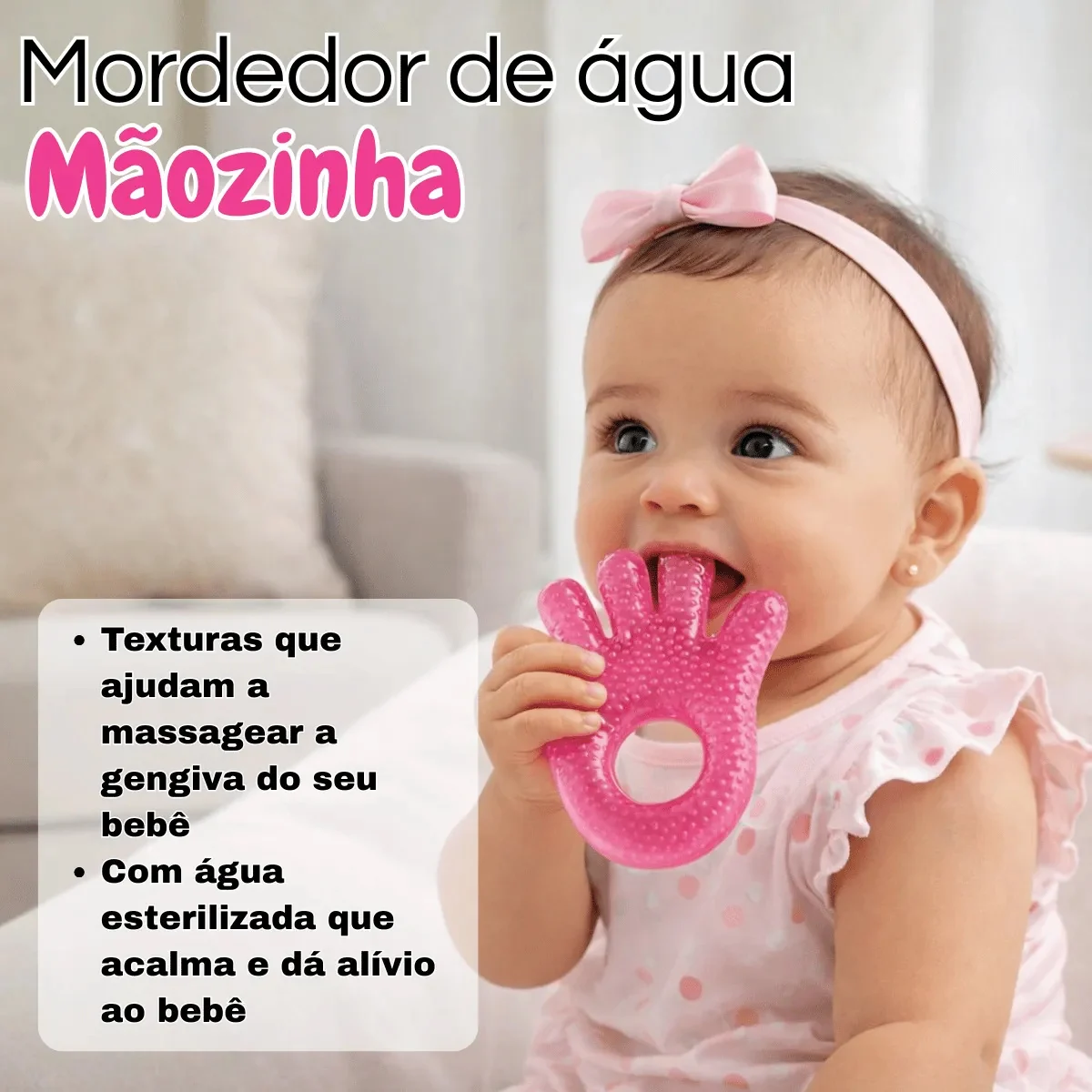 Mordedor De Água Mãozinha Rosa - Buba - imagem 3