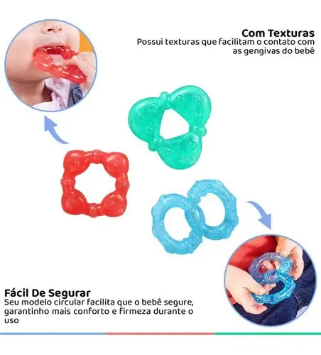 Mordedor Infantil Gel Kit 3 Unidades Bright Starts Colorido - imagem 2