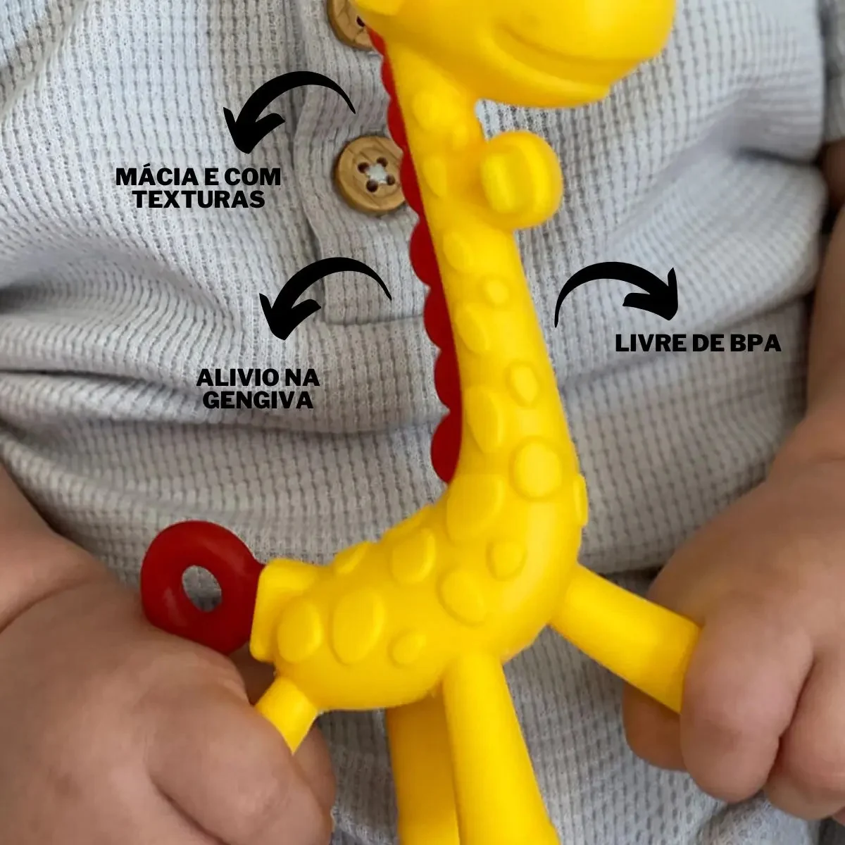 Mordedor Macio Silicone Girafa Toymix Sensorial Bebê 4 Meses - imagem 7