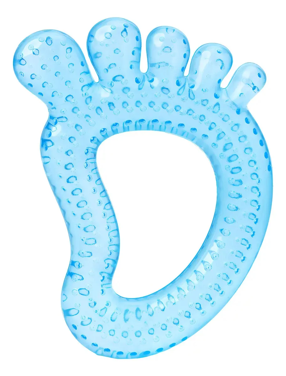 Mordedor Para Bebê Buba Pezinho Com Água Fácil Segurar Cor A Azul-celeste - imagem 2