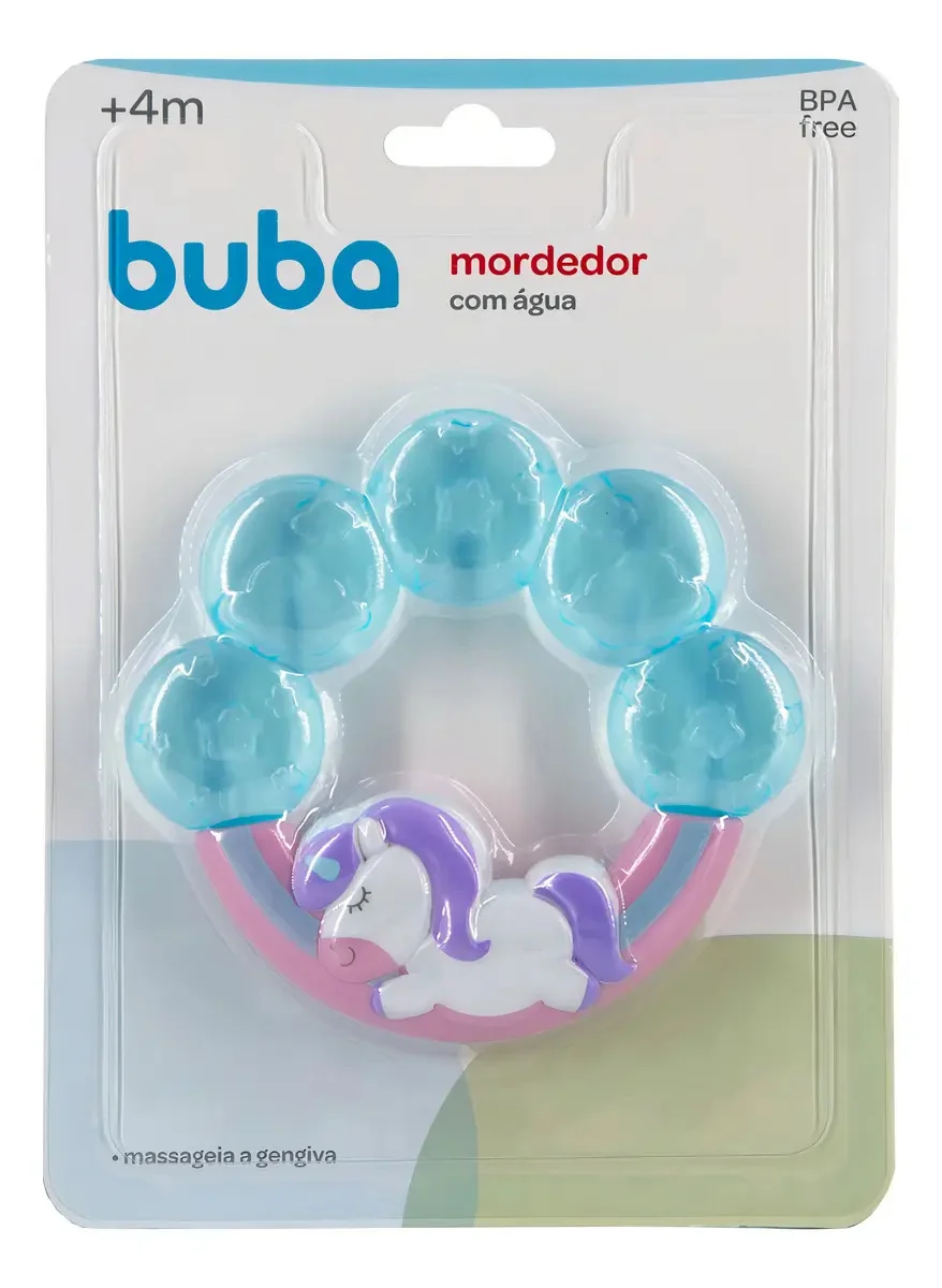 Mordedor Para Bebe Com Agua Buba Cor Unicórnio - imagem 2