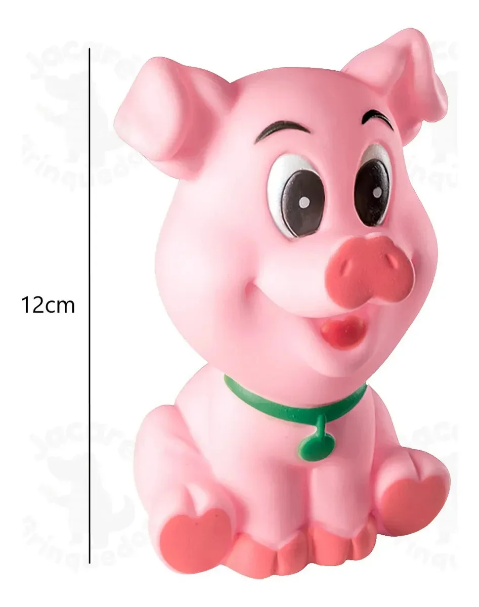 Mordedor Para Bebê Kit Completo 3 Unidades Macio Sensorial Infantil Vinil Atóxico Seguro sem apitos Bichinhos Patinho Porquinho Burrinho - imagem 5