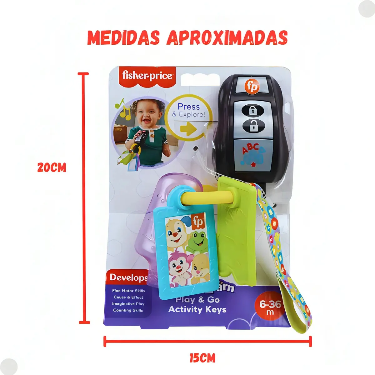 Mordedor para bebê Mattel HWY39 chave plástico x 1u - azul - imagem 7