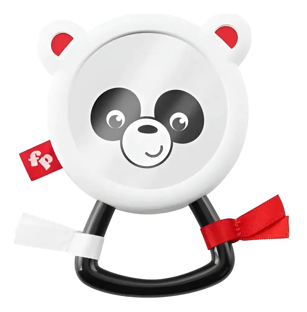 Mordedor Para Bebê Mattel Mordedor Meu Safari Com Espelho - Panda - Fisher-price Silicone - Branco