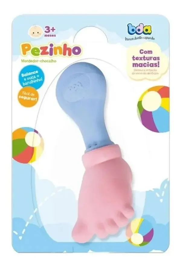 Mordedor Pezinho Com Chocalho Bda +4 Meses 3044 Toyster - imagem 6