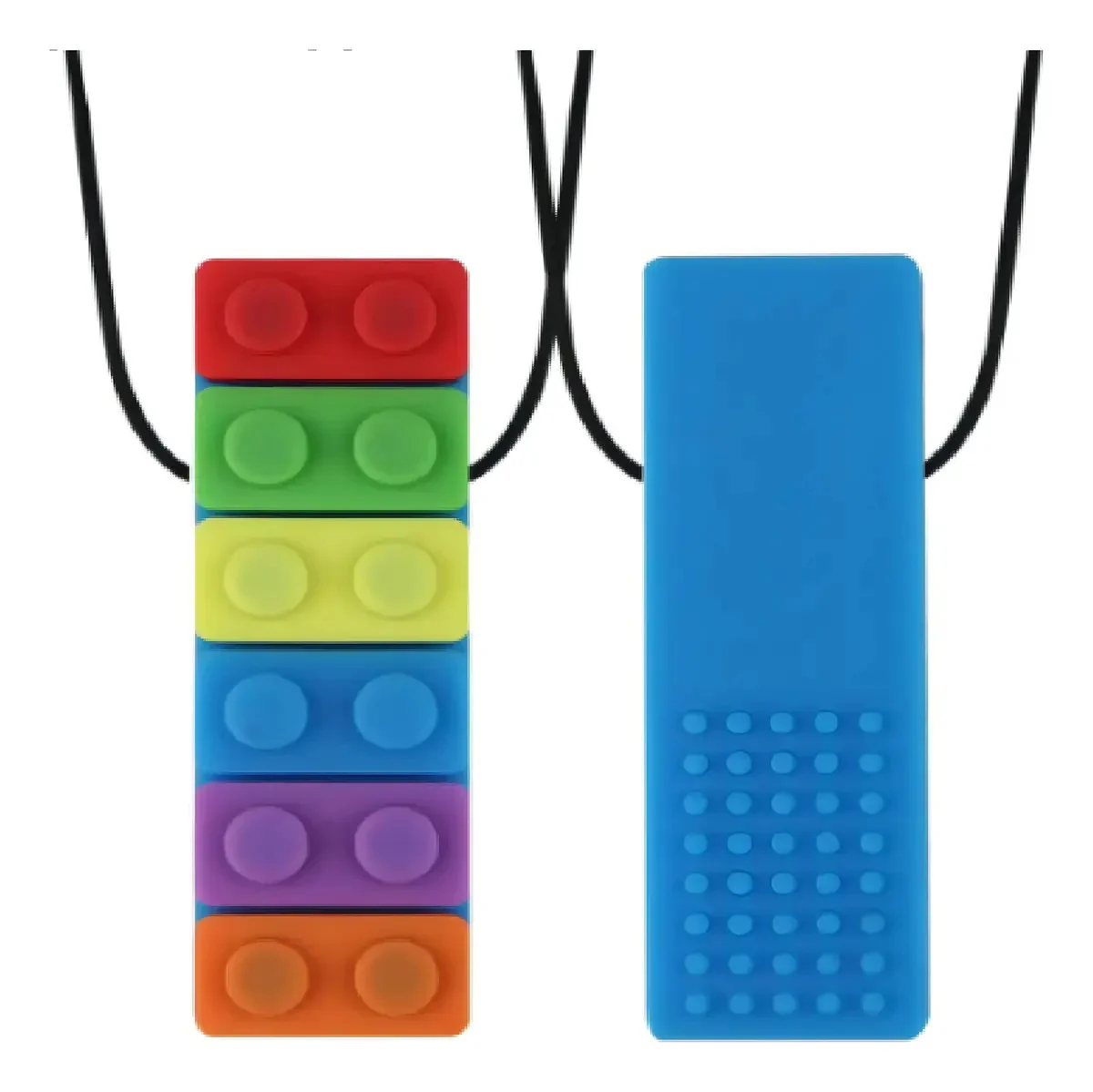 Mordedor Sensorial de Silicone Azul Com Cerdas Massageadoras