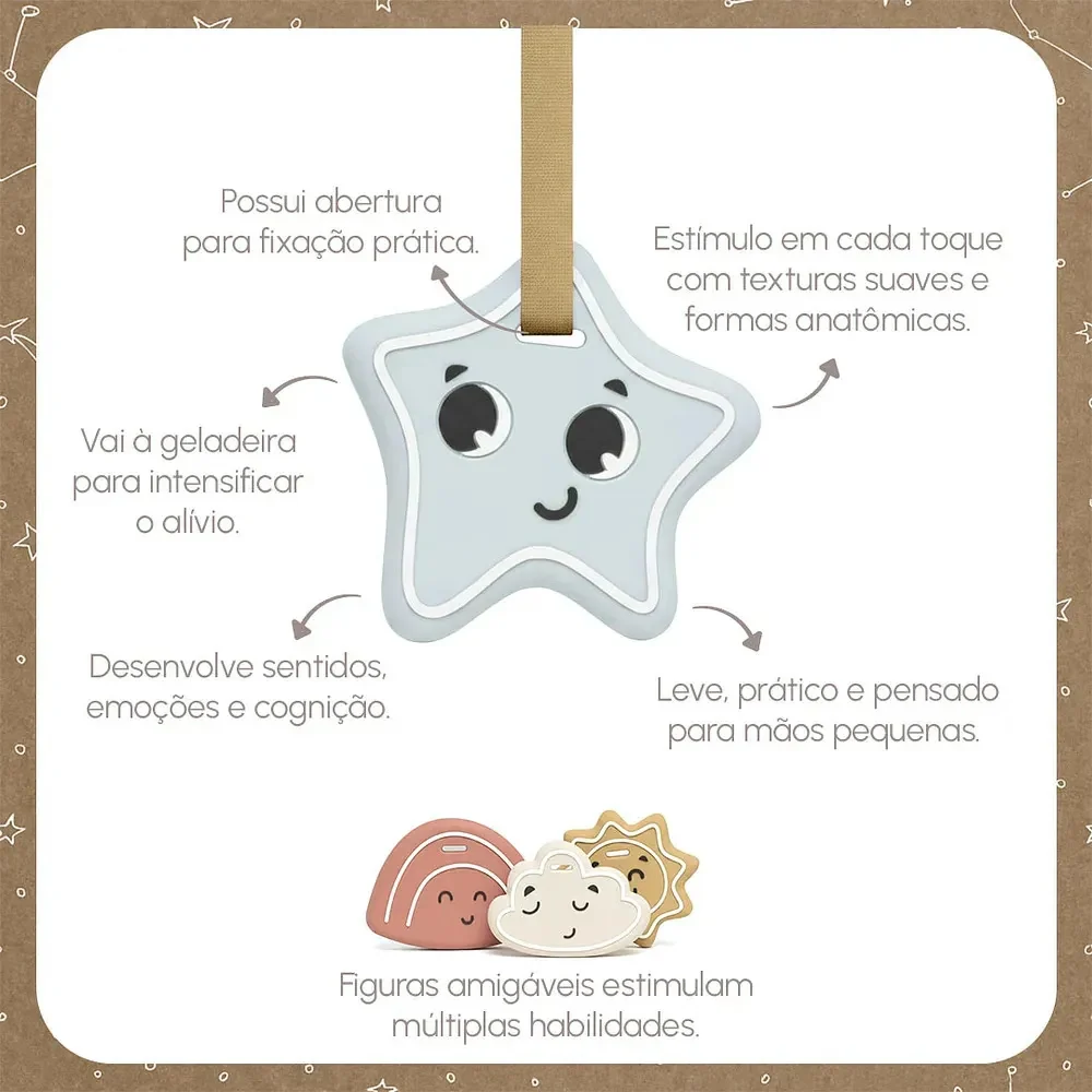 Mordedor Sensorial em Silicone Estrela Magical Skies - Tiny Love - imagem 4