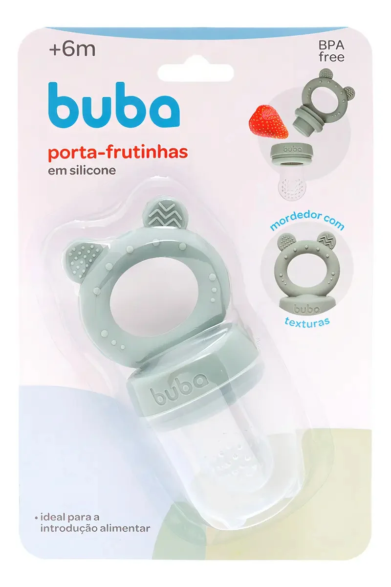 Porta Frutinhas Silicone Ursinho Verde Lanchinho 18854 Buba - imagem 2